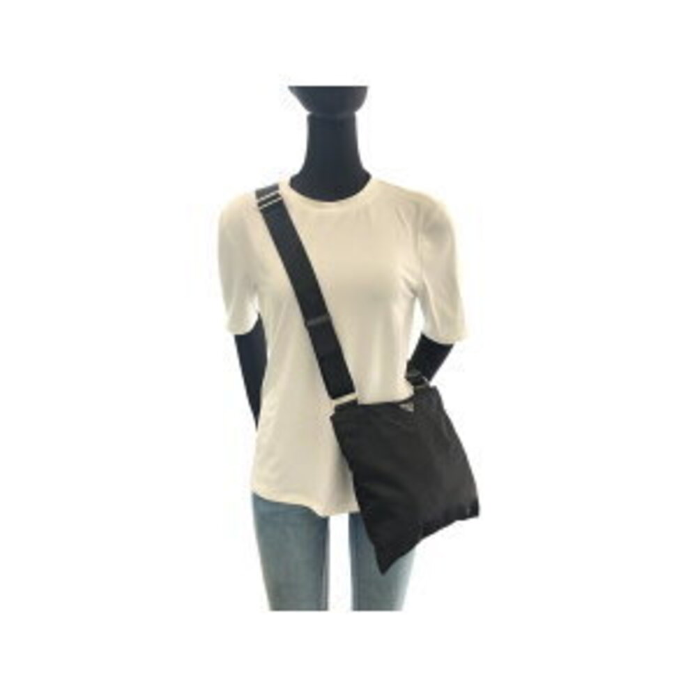 Prada black triangular nylon Bag Tessuto logo Shoulder plate - Picture 7 of 10